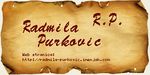Radmila Purković vizit kartica